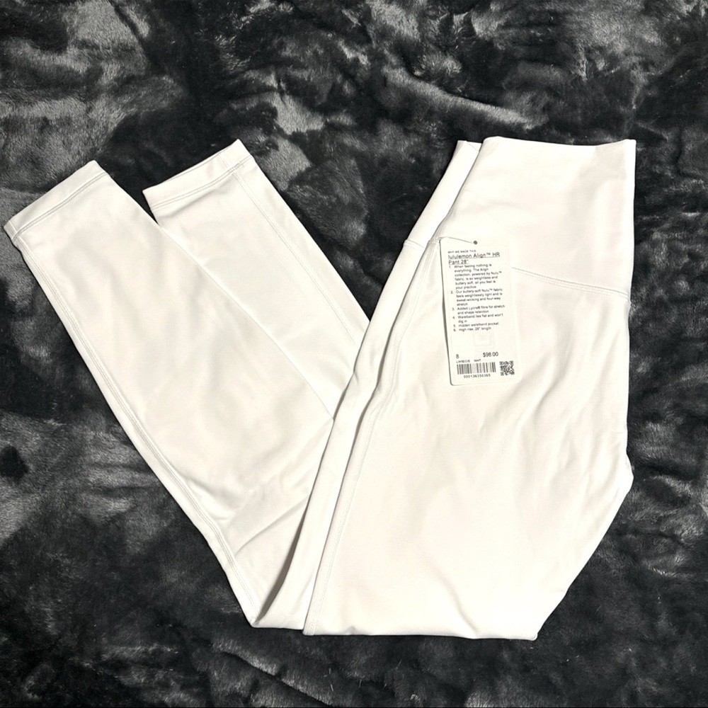 Lululemon Align HR 28” size 8/ White /Brand New!